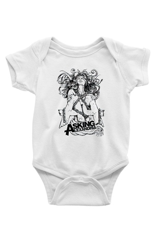 Asking Alexandria Baskılı Beyaz Unisex Bebek Body - Zıbın