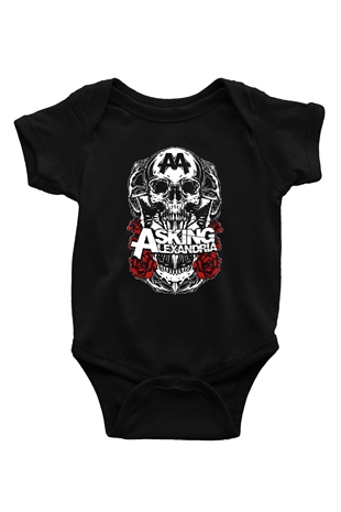 Asking Alexandria Baskılı Siyah Bebek Body - Zıbın
