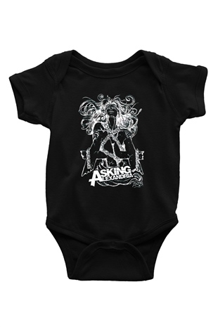 Asking Alexandria Baskılı Siyah Bebek Body - Zıbın