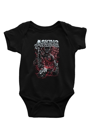 Asking Alexandria Baskılı Siyah Bebek Body - Zıbın