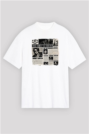 Asking Alexandria Baskılı Unisex Beyaz Oversize Tişört