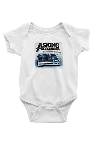 Asking Alexandria Baskılı Unisex Beyaz Bebek Body - Zıbın