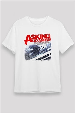 Asking Alexandria Baskılı Unisex Beyaz Tişört