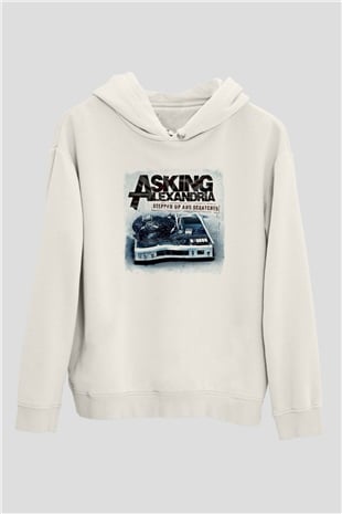 Asking Alexandria Baskılı Unisex Beyaz Hoodie