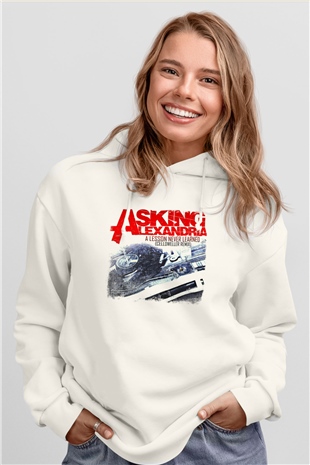Asking Alexandria Baskılı Unisex Beyaz Hoodie