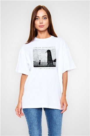 Asking Alexandria Baskılı Unisex Beyaz Oversize Tişört