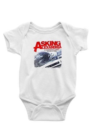 Asking Alexandria Baskılı Unisex Beyaz Bebek Body - Zıbın