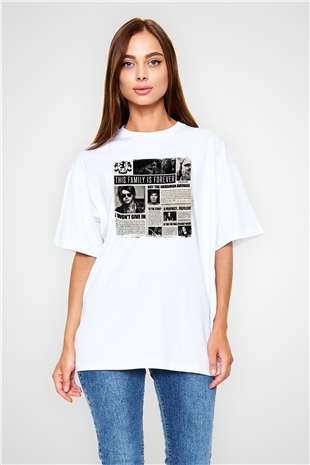 Asking Alexandria Baskılı Unisex Beyaz Oversize Tişört