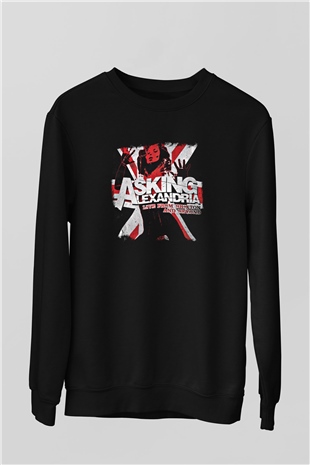 Asking Alexandria Baskılı Unisex Siyah Sweatshirt