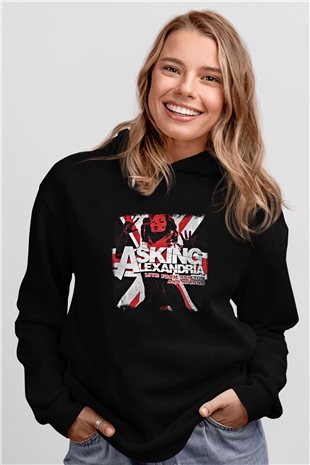 Asking Alexandria Baskılı Unisex Siyah Hoodie