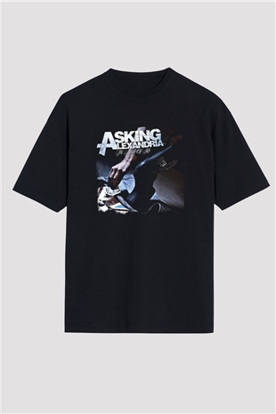Asking Alexandria Baskılı Unisex Siyah Oversize Tişört