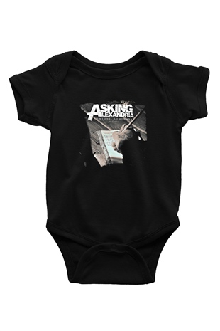 Asking Alexandria Baskılı Unisex Siyah Bebek Body - Zıbın