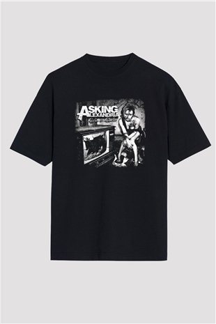 Asking Alexandria Baskılı Unisex Siyah Oversize Tişört