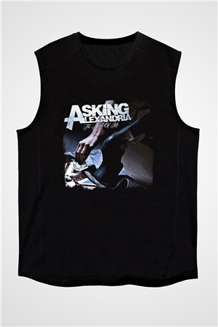Asking Alexandria Baskılı Unisex Siyah Kolsuz Tişört