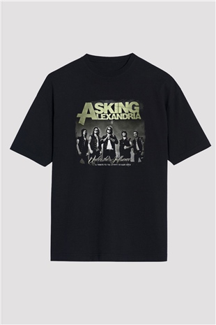 Asking Alexandria Baskılı Unisex Siyah Oversize Tişört