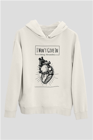 Asking Alexandria Beyaz Unisex Kapşonlu Sweatshirt