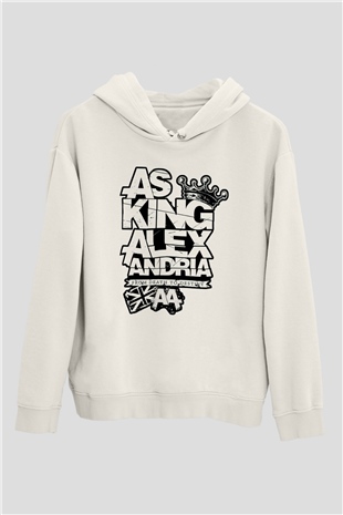 Asking Alexandria Beyaz Unisex Kapşonlu Sweatshirt