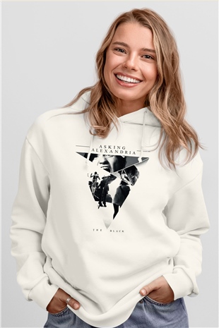 Asking Alexandria Beyaz Unisex Kapüşonlu Sweatshirt