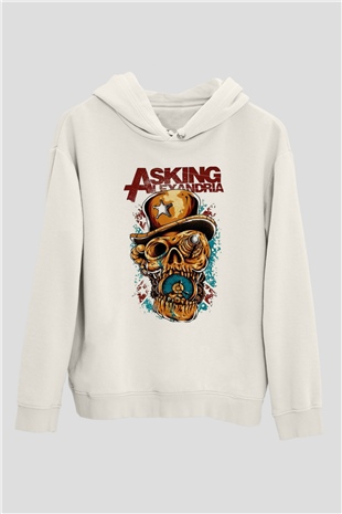 Asking Alexandria Beyaz Unisex Kapüşonlu Sweatshirt