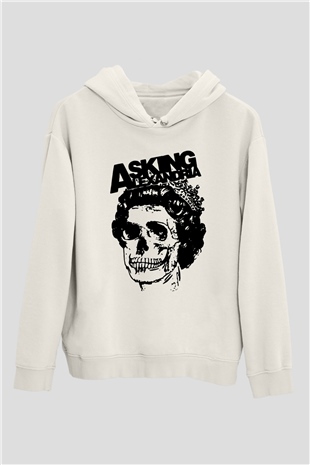 Asking Alexandria Beyaz Unisex Kapüşonlu Sweatshirt
