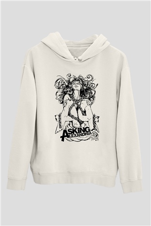 Asking Alexandria Beyaz Unisex Kapüşonlu Sweatshirt