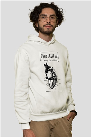 Asking Alexandria Beyaz Unisex Kapüşonlu Sweatshirt