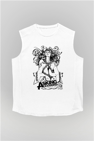 Asking Alexandria Beyaz Unisex Kolsuz Tişört