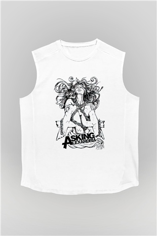 Asking Alexandria Beyaz Unisex Kolsuz Tişört