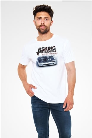 Asking Alexandria Beyaz Unisex Tişört T-Shirt - TişörtFabrikası