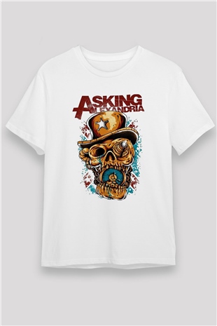 Asking Alexandria Beyaz Unisex Tişört T-Shirt - TişörtFabrikası