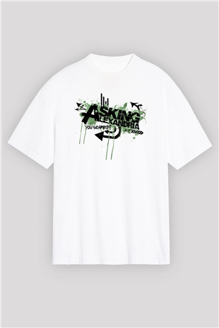 Asking Alexandria Beyaz Oversize Tişört Oversize T-shirt - TişörtFabrikası