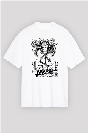 Asking Alexandria Beyaz Oversize Tişört Oversize T-shirt - TişörtFabrikası