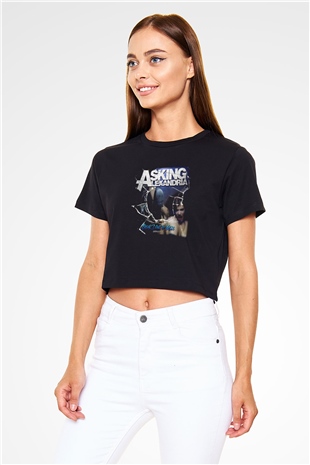 Asking Alexandria Siyah  Crop Top Tişört
