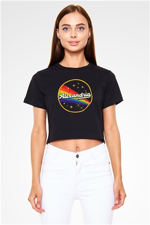 Asking Alexandria Siyah  Crop Top Tişört
