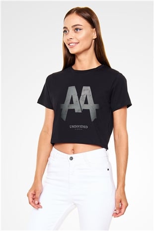 Asking Alexandria Siyah Crop Top Tişört