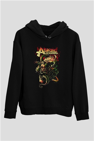 Asking Alexandria Siyah Unisex Kapüşonlu Sweatshirt