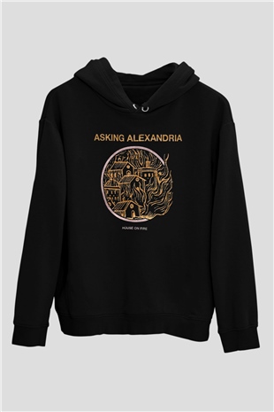 Asking Alexandria Siyah Unisex Kapüşonlu Sweatshirt