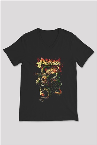 Asking Alexandria Siyah Unisex V Yaka Tişört