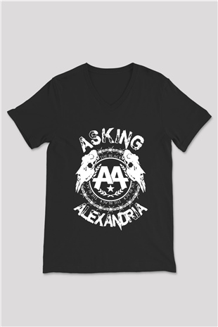 Asking Alexandria Siyah Unisex V Yaka Tişört