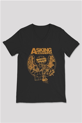 Asking Alexandria Siyah Unisex V Yaka Tişört