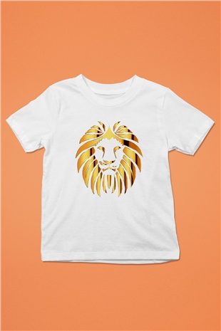 Aslan Baskılı Beyaz Unisex Çocuk Tişört