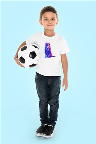 Aslan Baskılı Beyaz Unisex Çocuk Tişört