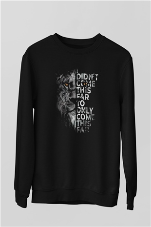 Aslan Baskılı Unisex Siyah  Sweatshirt
