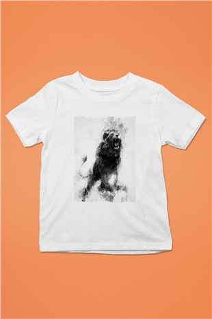 Aslan Beyaz Unisex Çocuk Tişört