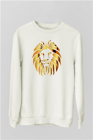 Aslan Beyaz Unisex Sweatshirt