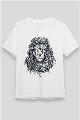Aslan Beyaz Unisex Tişört T-Shirt - TişörtFabrikası