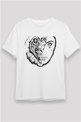 Aslan Beyaz Unisex Tişört T-Shirt - TişörtFabrikası