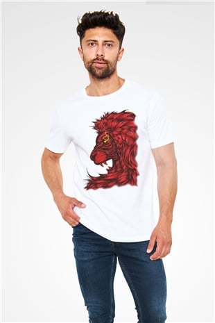 Aslan Beyaz Unisex Tişört T-Shirt - TişörtFabrikası