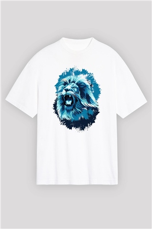 Aslan Beyaz Oversize Tişört Oversize T-shirt - TişörtFabrikası
