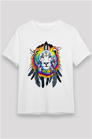 Aslan Beyaz Unisex Tişört T-Shirt - TişörtFabrikası